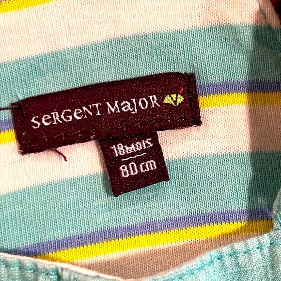 SERGENT MAJOR Infant Overalls Shorts Blue Cotton Unisex Ocean Sun Embroidered - Picture 7 of 8